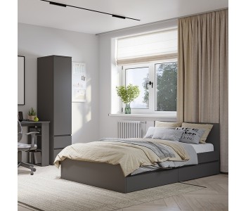 Кровать "Симпл-КР-07" 1.2 м. Графит (BTS)